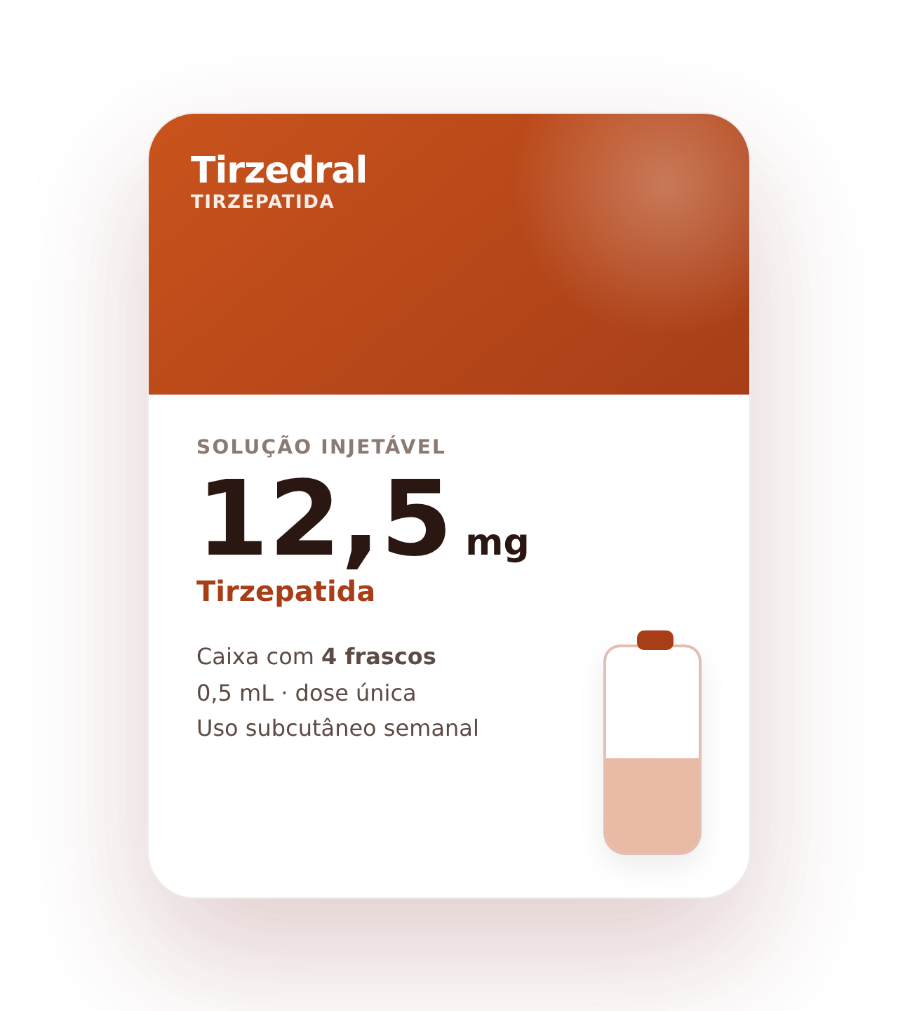 Tirzedral 12,5 mg — Tirzepatida injetável